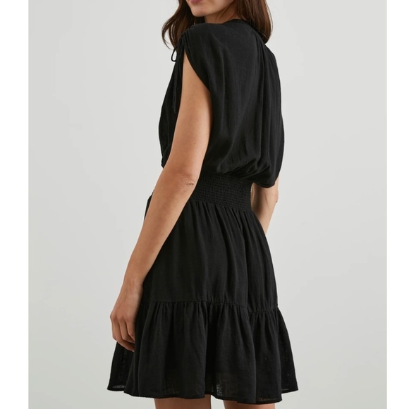 Rails Samina Mini Linen Blend Dress Black Size XS - Picture 4 of 13
